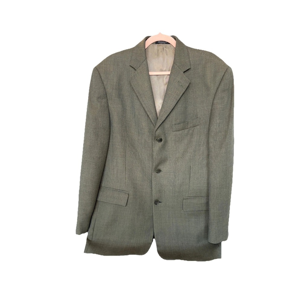 Andrew Fezza 42R Sport Coat Blazer 100% Worsted Wool Super 100s Loro Piana Fabri